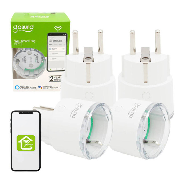 Smart plug WiFi Gosund SP111 3680W 16A, Tuya - 4 pezzi
