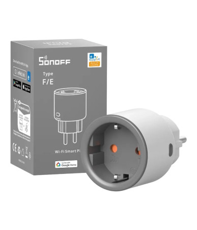 Sonoff S60TPF Smart Plug WiFi 16A Monitoraggio Consumi F-Type Nero