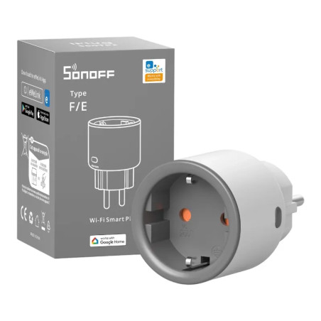 Sonoff S60TPF Smart Plug WiFi 16A Monitoraggio Consumi F-Type Nero