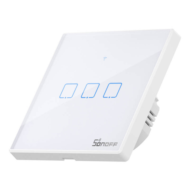 Sonoff T2EU3C-TX Smart Switch WiFi RF 433MHz 3-Canali Bianco