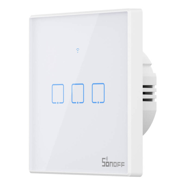 Sonoff T2EU3C-TX Smart Switch WiFi RF 433MHz 3-Canali Bianco