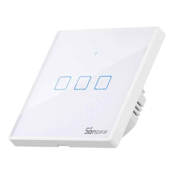 Sonoff T2EU3C-TX Smart Switch WiFi RF 433MHz 3-Canali Bianco