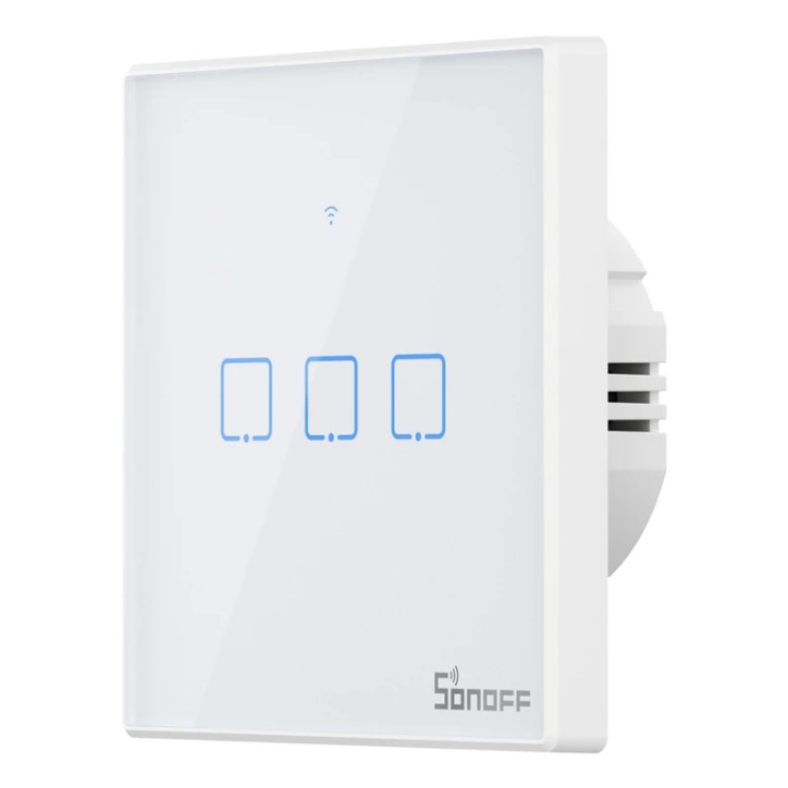 Sonoff T2EU3C-TX Smart Switch WiFi RF 433MHz 3-Canali Bianco