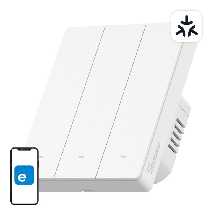 SONOFF M5-3C-80W Interruttore Smart a Parete 3 Canali WiFi Matter Bianco