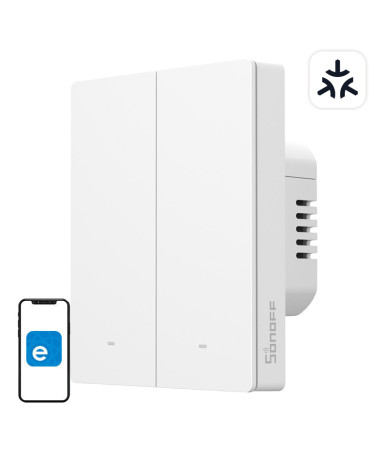 SONOFF M5-2C-80W WiFi Matter smart wall switch (2-channel, for frame)