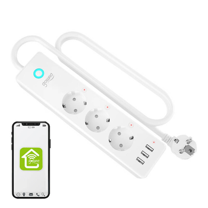 Gosund P1 PLUS ciabatta smart WiFi (3x Schuko, 3x USB-A) Tuya