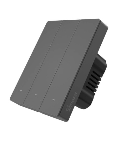 Smart WiFi wall switch SONOFF M5-3C-80 (3-channel, for frame, graphite)