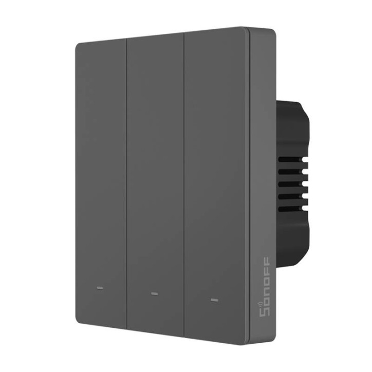 Interruttore a parete WiFi SONOFF M5-3C-80 (3 canali, per cornice, Grigio Grafite)