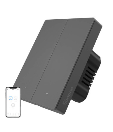 Interruttore a Parete Smart WiFi SONOFF M5-2C-80 (2 canali, per cornice, grafite)
