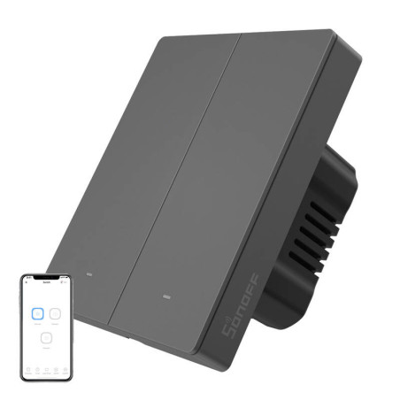 Sonoff M5-2C-80 Interruttore Smart WiFi 2 Canali Grafite