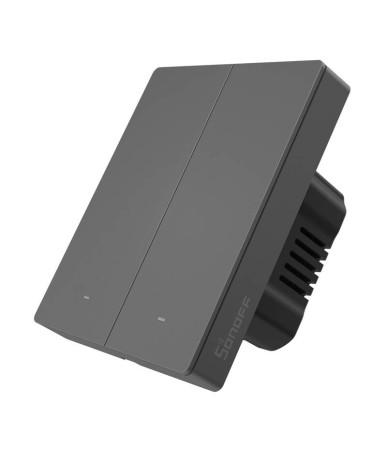 Smart WiFi wall switch SONOFF M5-2C-80 (2-channel, for frame, graphite)