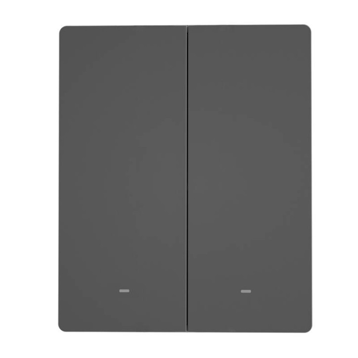 Smart WiFi wall switch SONOFF M5-2C-80 (2-channel, for frame, graphite)