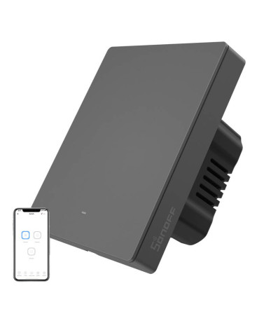 Smart WiFi wall switch SONOFF M5-1C-80 (1-channel, for frame, graphite)
