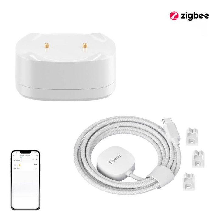 Sensore perdite acqua ZigBee SONOFF SNZB-05P + Cavo WLDC200