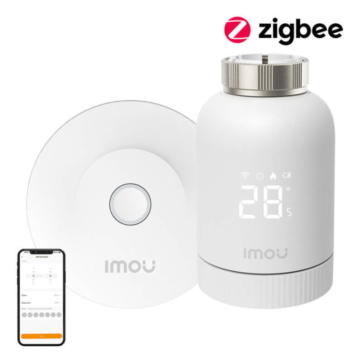 IMOU KIT-TRV1-EU-2 Kit Termostato ZigBee con Gateway e 6 Adattatori