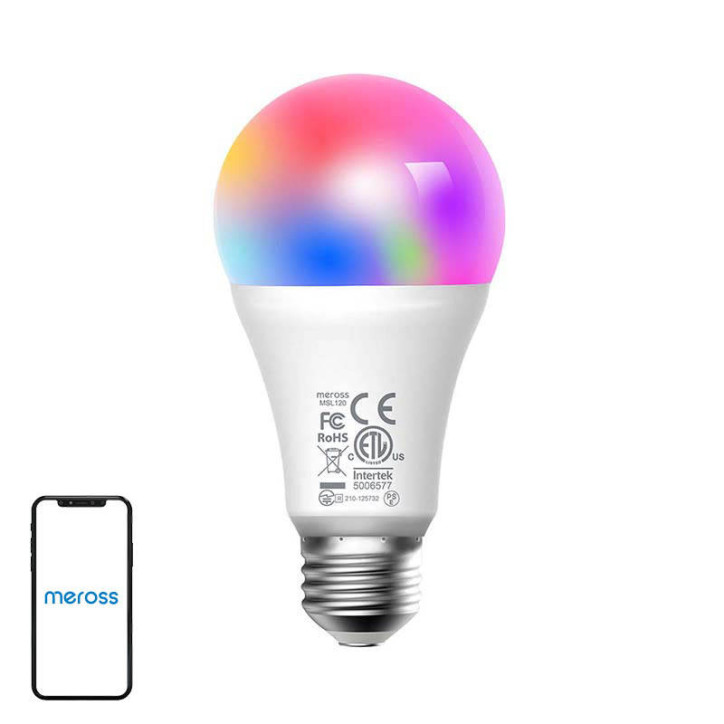 Meross MSL120HK EU Smart WiFi Lampadina LED HomeKit RGBWW
