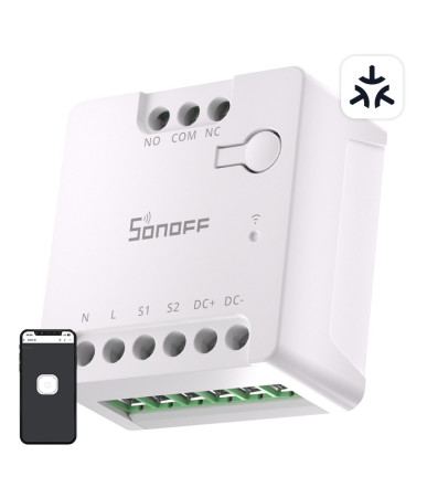 Sonoff MINI-D Smart WiFi Matter Switch AC/DC 12-48V Contatto Pulito Bianco