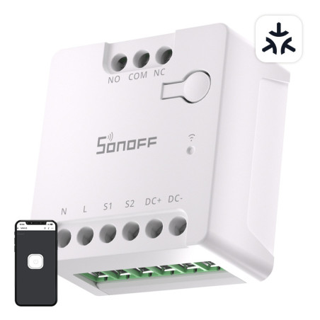 Sonoff MINI-D Smart WiFi Matter Switch AC/DC 12-48V Contatto Pulito Bianco