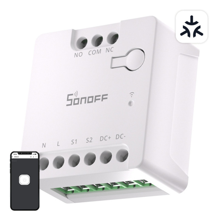 Sonoff MINI-D Smart WiFi Matter Switch AC/DC 12-48V Contatto Pulito Bianco