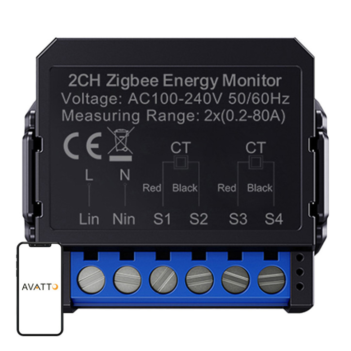 Avatto ZigBee misuratore di energia bidirezionale ZWPM16-2