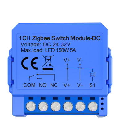 Avatto ZWSM16-DC32V-1 Modulo Switch 1 Canale ZigBee con Contatto Libero da Potenziale