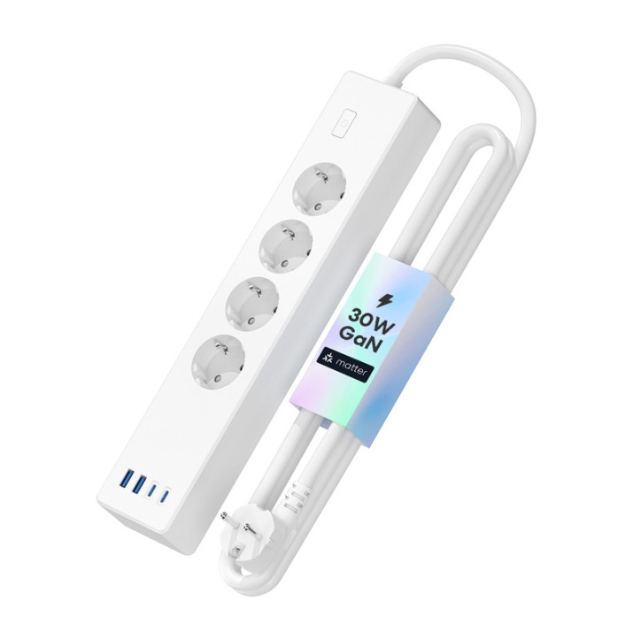 Meross MSP844(EU) multipresa smart ricarica rapida, 4 prese + 2x USB-A + 2x USB-C (Matter)
