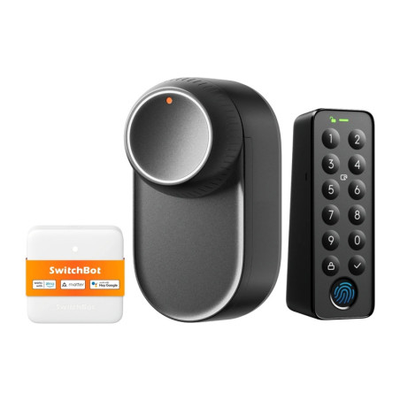 SwitchBot Ultra 3-in-1 Smart Lock con Hub Mini e Tastierino Vision Nero