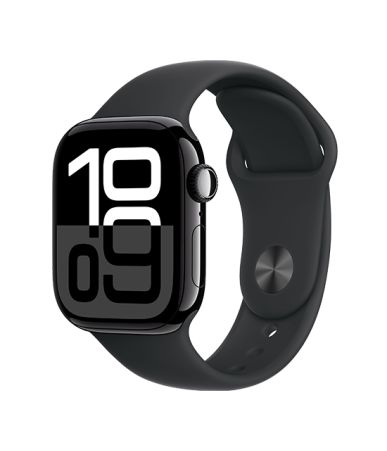 Apple Watch Series 10 GPS 42mm Jet Black Aluminium Case with Sport Band S/M - Black