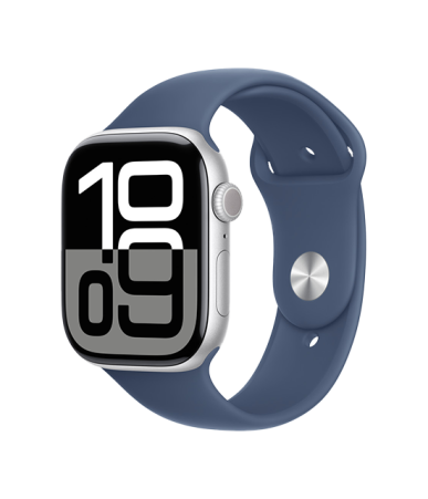 Watch Apple Watch Series 10 GPS 46mm Silver Aluminium Case with Sport Band M/L - Denim