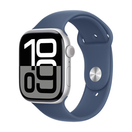 Apple Watch Series 10 GPS 46mm Argento Alluminio con Cinturino Sport Blu M/L