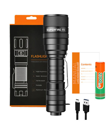 Torcia Superfire F5, 1100lm, USB