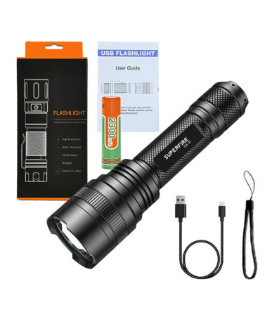 Torcia Superfire C8-H 1200 lm, USB, 250m, 5 modalità