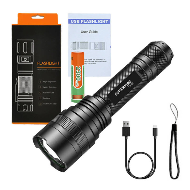 Torcia Superfire C8-H 1200 lm, USB, 250m, 5 modalità