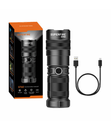 Torcia Superfire GT60 - 2600 lm, 2 modalità, USB-C