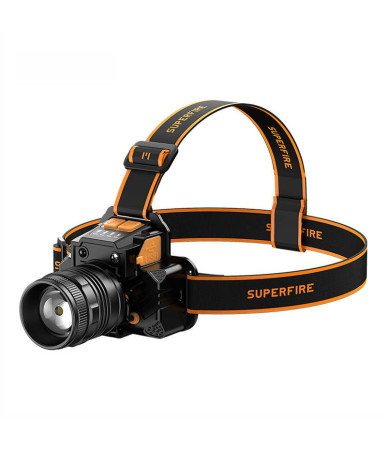 Superfire HL58 Lampada frontale, 350 lm, USB, 3 modalità, 200m
