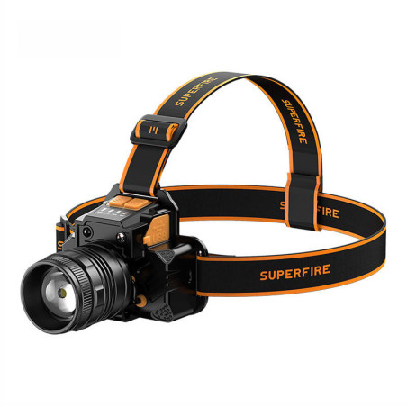 Superfire HL58 Lampada frontale, 350 lm, USB, 3 modalità, 200m
