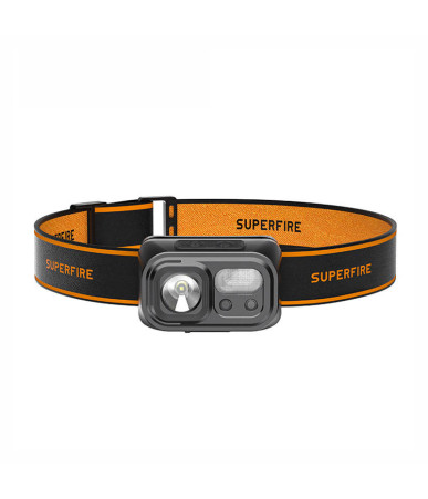 Superfire HL23 Lampada frontale Torcia, 220 lm, USB-C, Powerbank