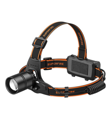 Superfire HL71 Lampada frontale, 500 lm, USB, 5 modalità