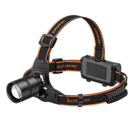 Superfire HL71 Lampada frontale, 500 lm, USB, 5 modalità