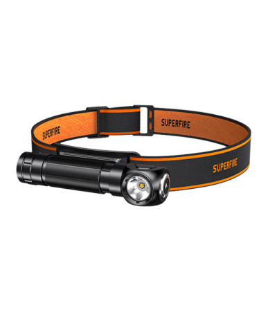 Superfire TH04 Lampada Frontale Torcia 600lm USB-C Arancione