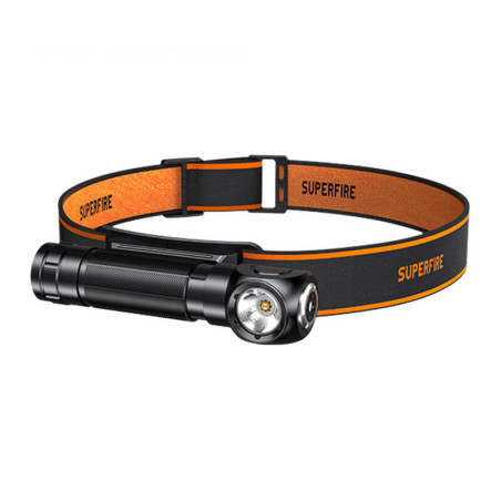 Superfire TH04 Lampada Frontale Torcia 600lm USB-C Arancione