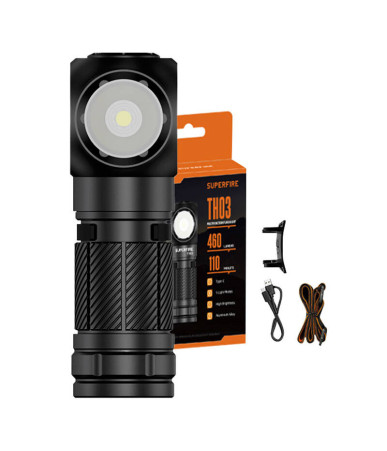 Superfire TH03 Torcia multifunzione, 460 lm, USB-C, 5 modalità