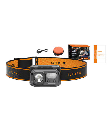 Torcia frontale Superfire HL23-S, 350lm, USB-C