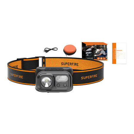 Torcia frontale Superfire HL23-S, 350lm, USB-C
