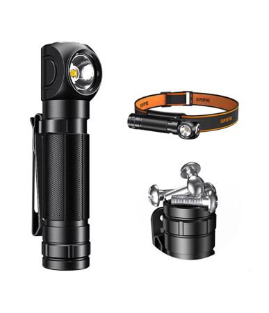 Superfire TH04-S, Torcia Lampada Frontale USB-C 1000lm
