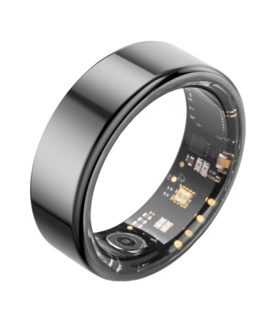 COLMI R02 Smart Ring, taglia 11, 20.3 mm (Nero) + custodia di ricarica