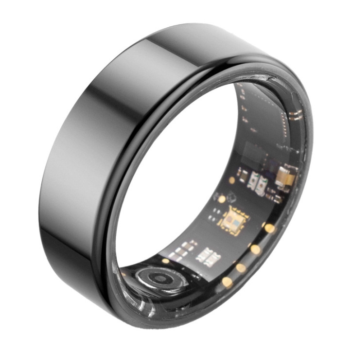 COLMI R02 Smart Ring, misura 9, 18.9 mm (Nero) + custodia di ricarica