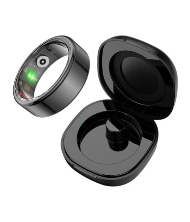 COLMI R02 Smart Ring, taglia 8, 18.1 mm (Nero) + custodia di ricarica