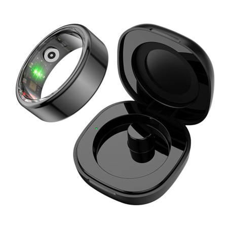 COLMI R02 Smart Ring, taglia 8, 18.1 mm (Nero) + custodia di ricarica
