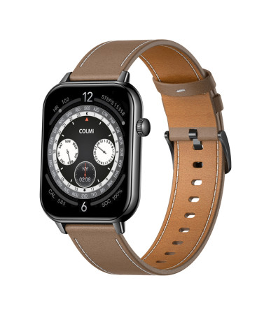 COLMI C28 Smartwatch - Nero con Cinturino in Pelle Marrone
